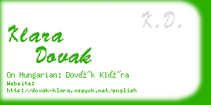 klara dovak business card